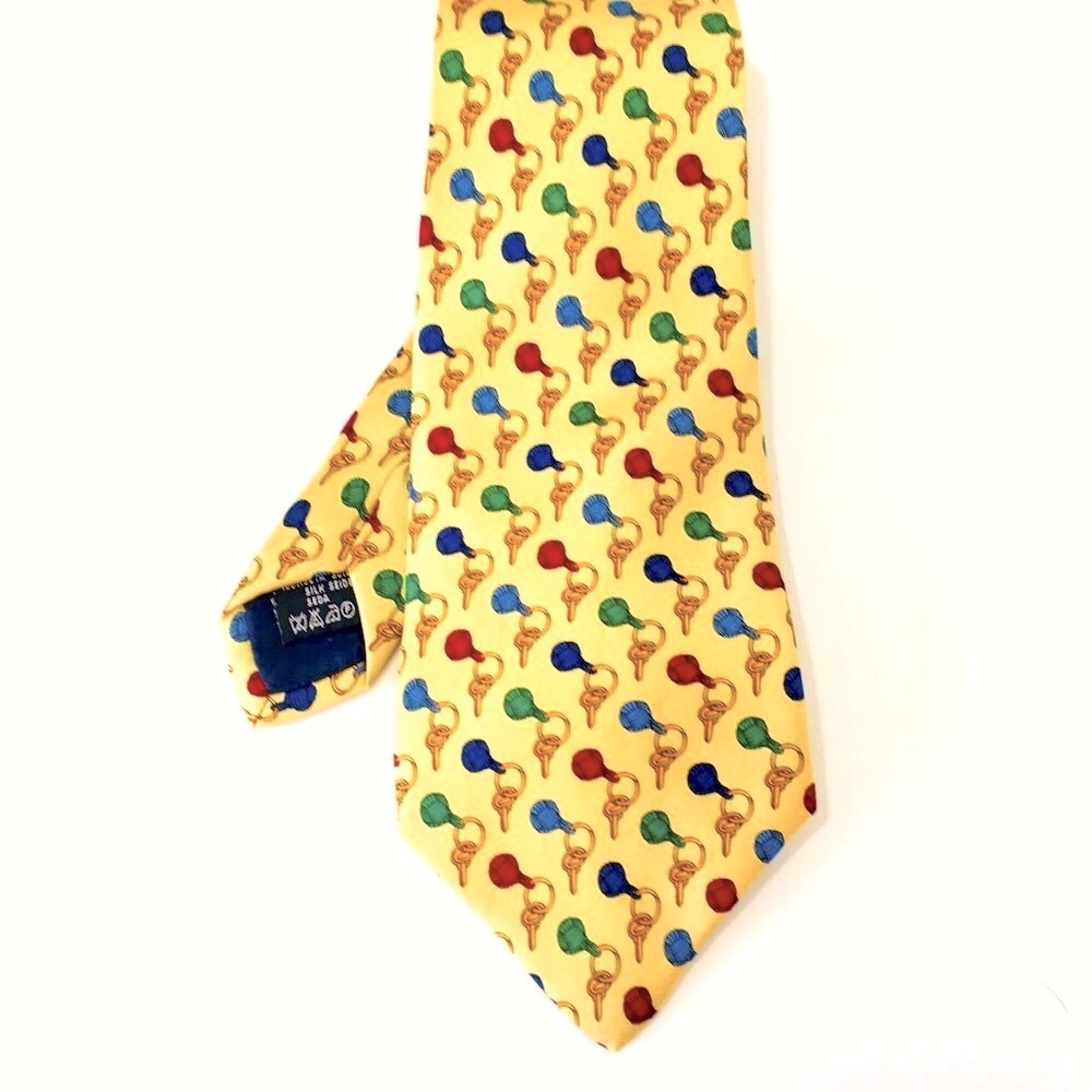 SILK TIE ITALIAN MADE MEN’S GOLD RED YELLOW